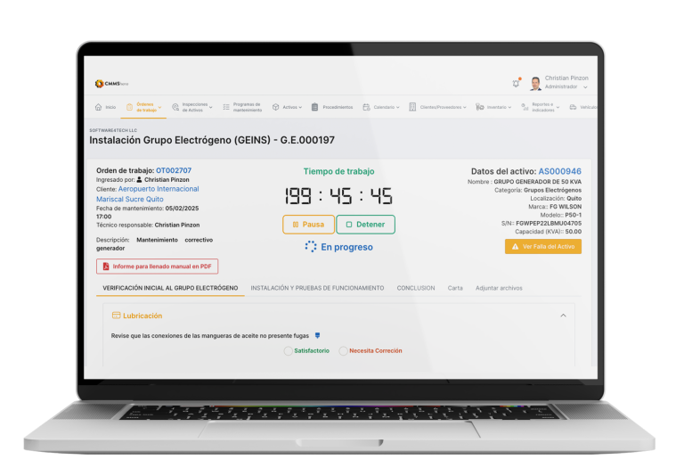 Work Orders Displayed in the CMMShere app