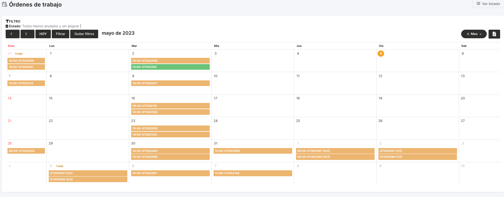 Work Orders Scheduling