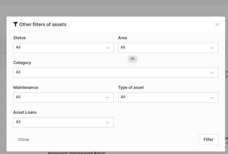 Other filters of assets